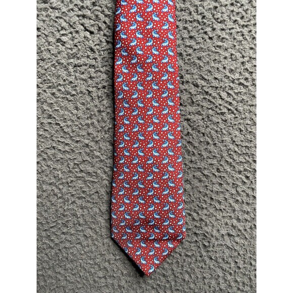 VINEYARD VINES Silk Men's Tie Martha's Vineyard Red Fish Necktie 62" - Picture 7 of 10